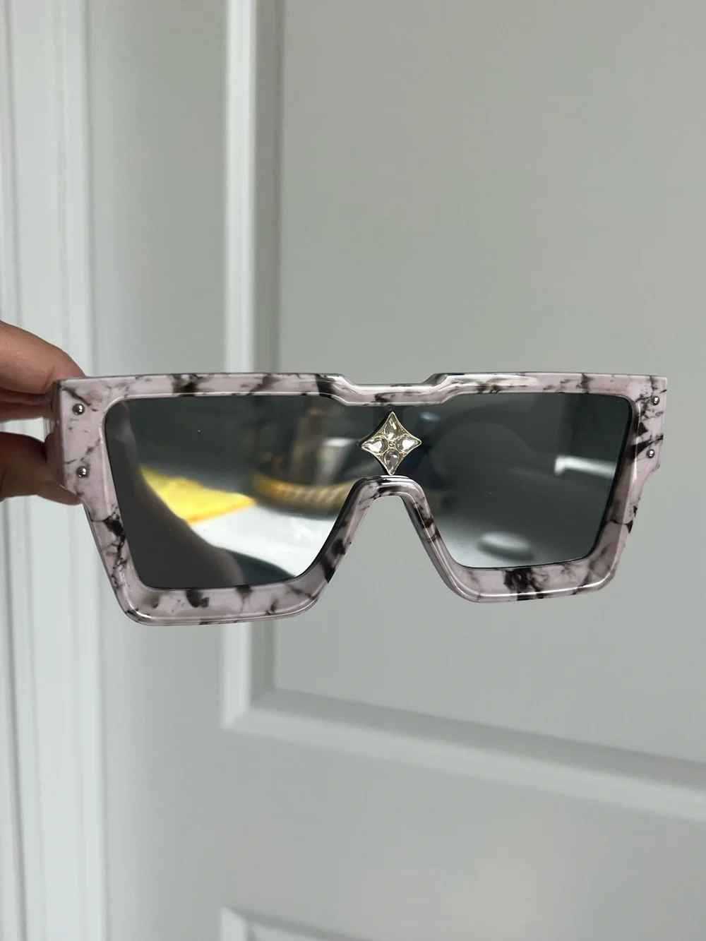 Marble Square Shield Sunglasses